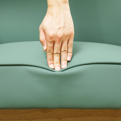 Living Room Armchair Nordic Armchair Lounge Chair Upholstered in PU with Armrests and Rubber Wood Frame for Bedroom Load 120 kg Green