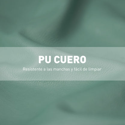 Living Room Armchair Nordic Armchair Lounge Chair Upholstered in PU with Armrests and Rubber Wood Frame for Bedroom Load 120 kg Green