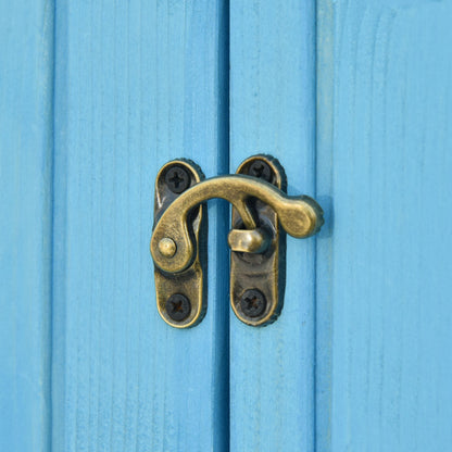 Garden House Equipment Shed with Firewood Storage Rack Equipment Shed with 3 Shelves Asphalt Roof Fir Wood Sky Blue 130 x 54.5 x 180 cm