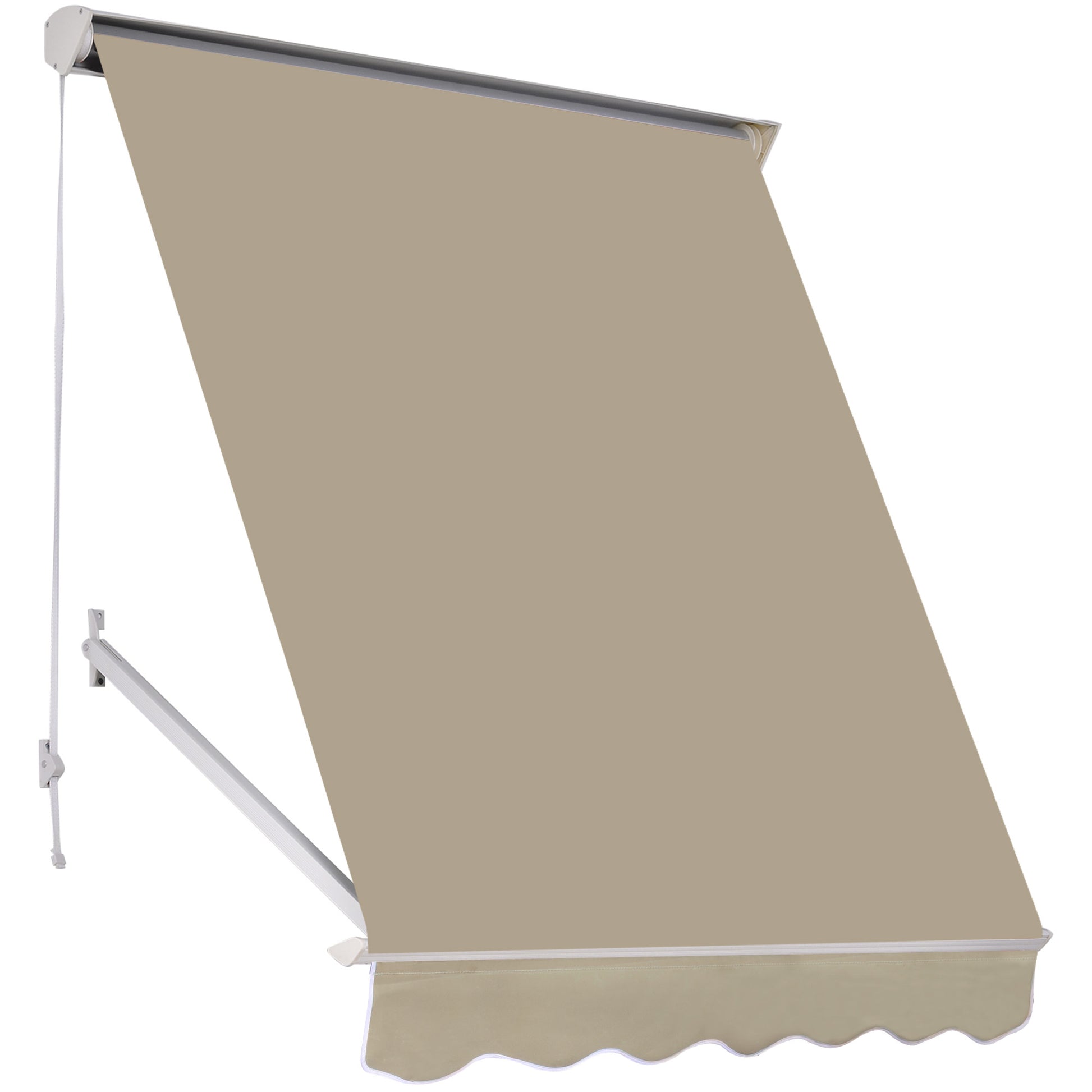 Manual Adjustable Tilt Aluminum Waterproof Polyester Awning 70W x 180D cm Beige