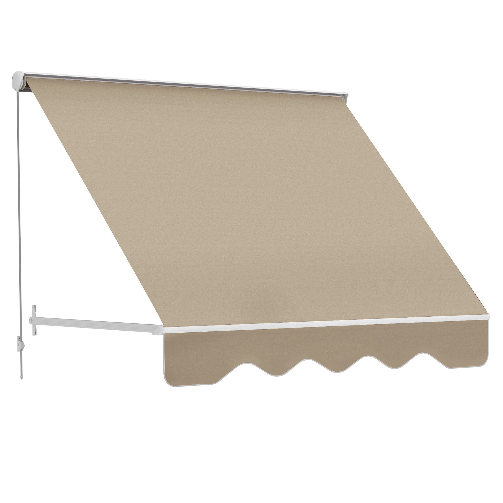 Manual Adjustable Tilt Aluminum Waterproof Polyester Awning 70W x 180D cm Beige
