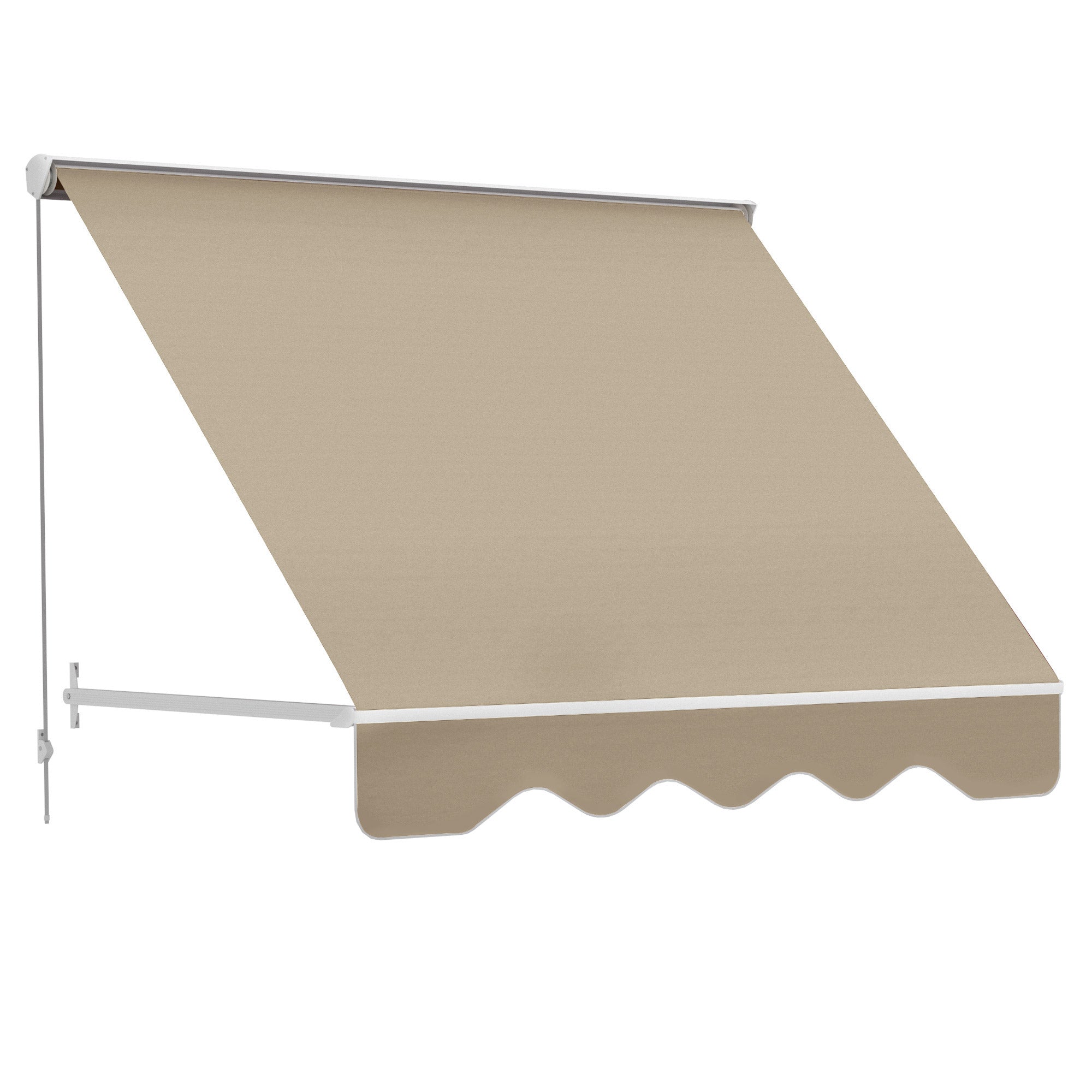Manual Adjustable Tilt Aluminum Waterproof Polyester Awning 70W x 180D cm Beige