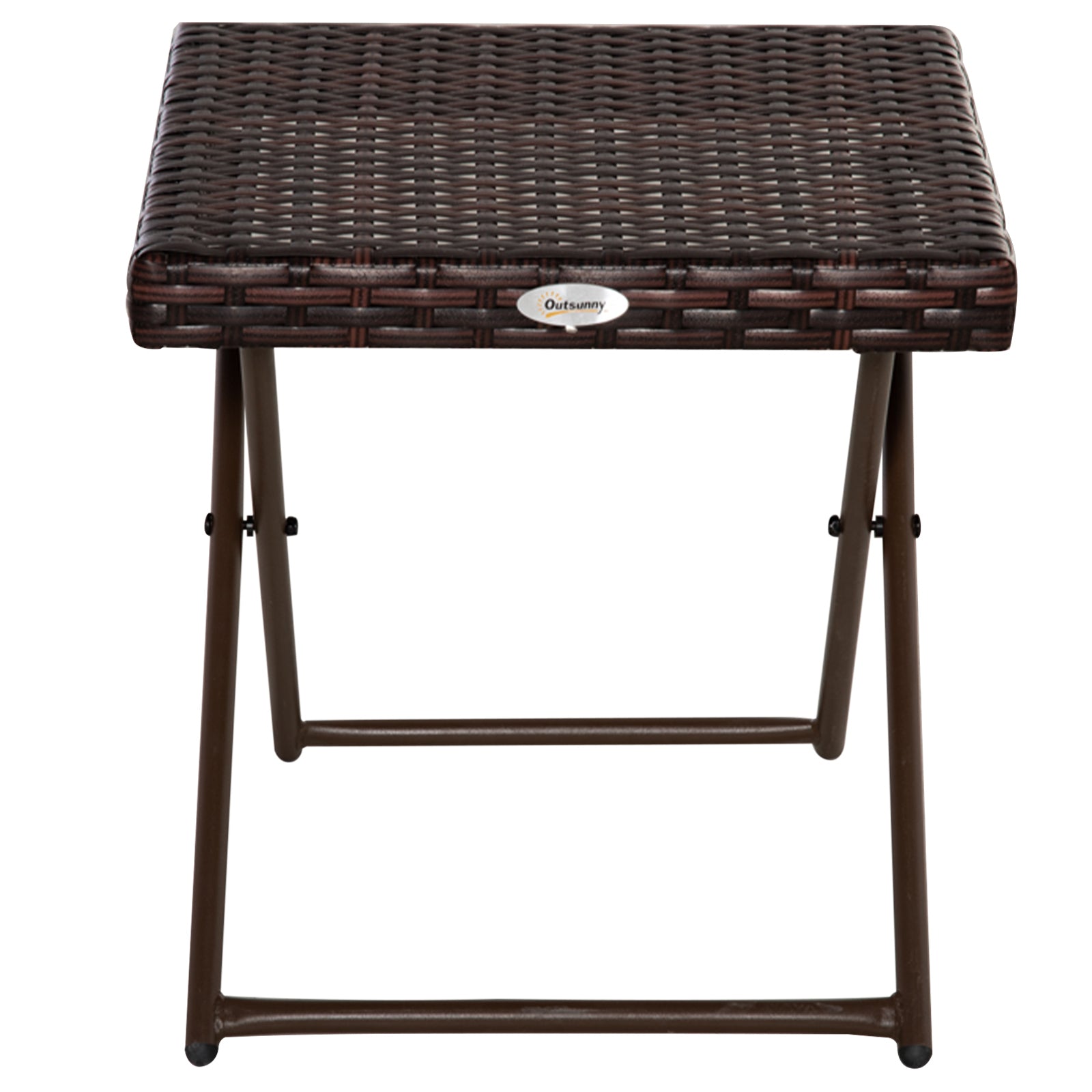 Side Table made of Poly Rattan Folding Coffee Table Couch Table Tray Balcony Table Garden Table Sofa Table Tea Table Garden Furniture Rattan Table for Garden Terrace Balcony, 40x40x40cm Brown