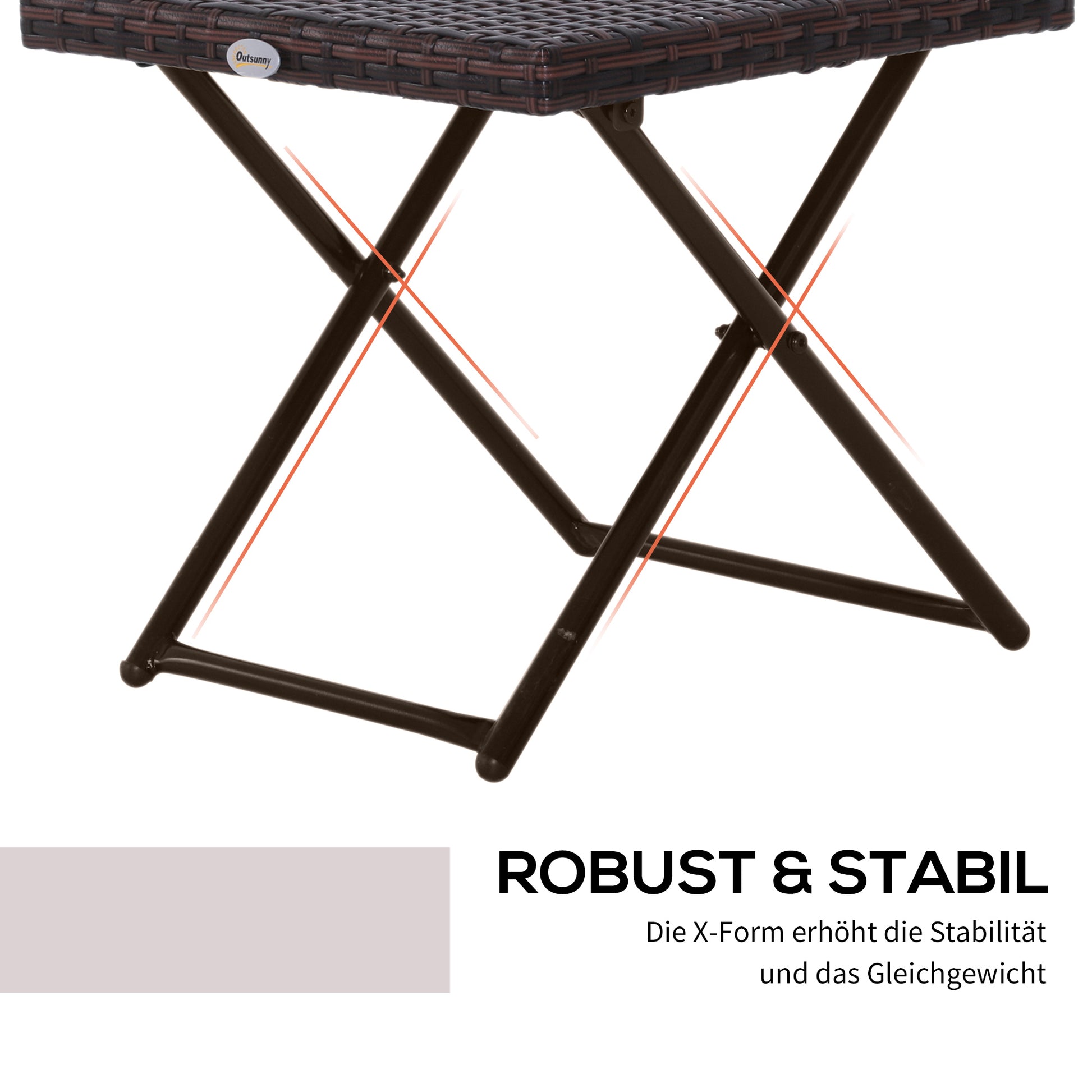 Side Table made of Poly Rattan Folding Coffee Table Couch Table Tray Balcony Table Garden Table Sofa Table Tea Table Garden Furniture Rattan Table for Garden Terrace Balcony, 40x40x40cm Brown
