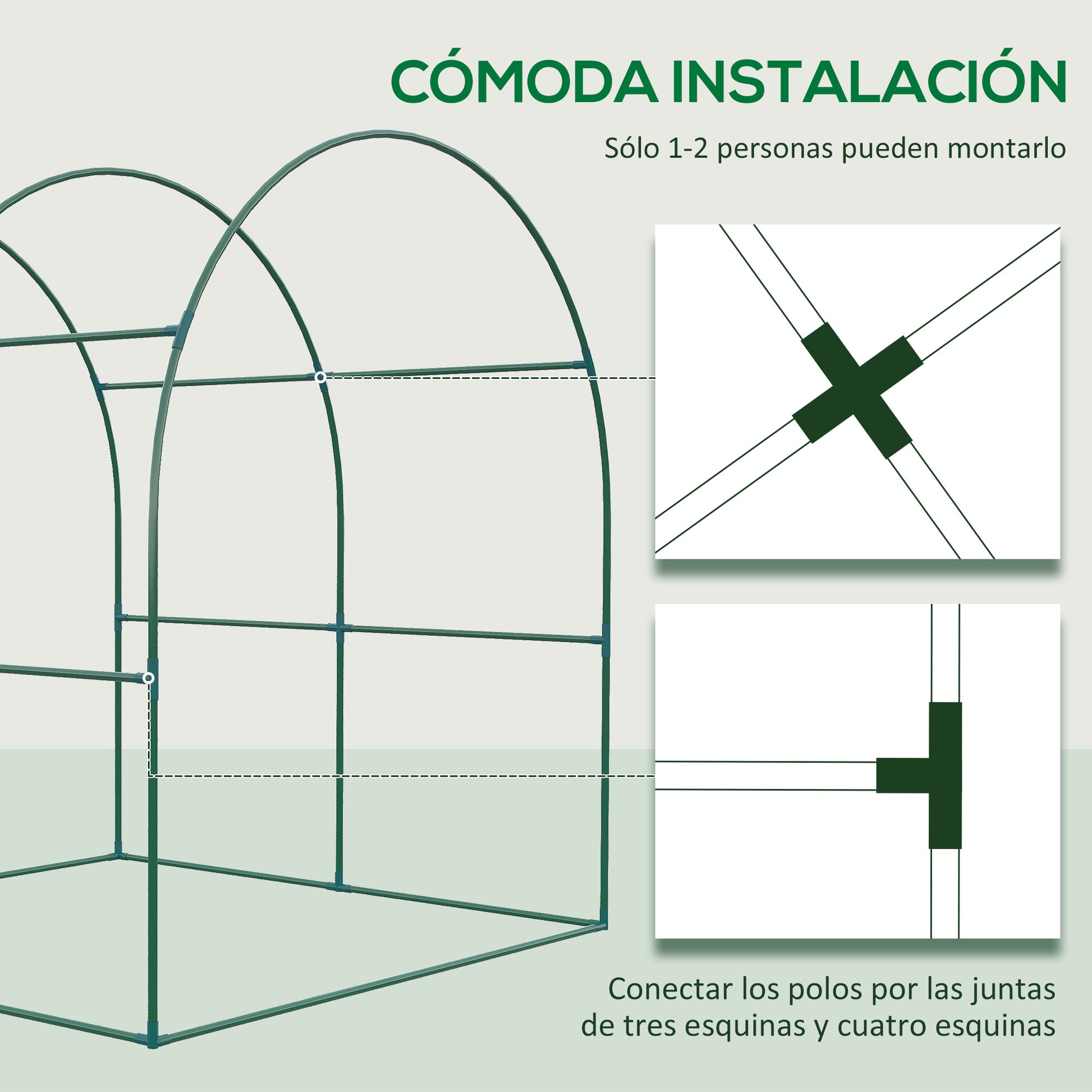 Garden Greenhouse 180x180x200 cm Small Tunnel Greenhouse with Roll-Up Door and Mesh Window for Growing Plants Flowers