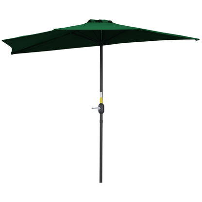 Half Umbrella - Balcony Umbrella 5 Metal Ribs 2.93 x 1.5 x 2.49 m High Density Polyester Green