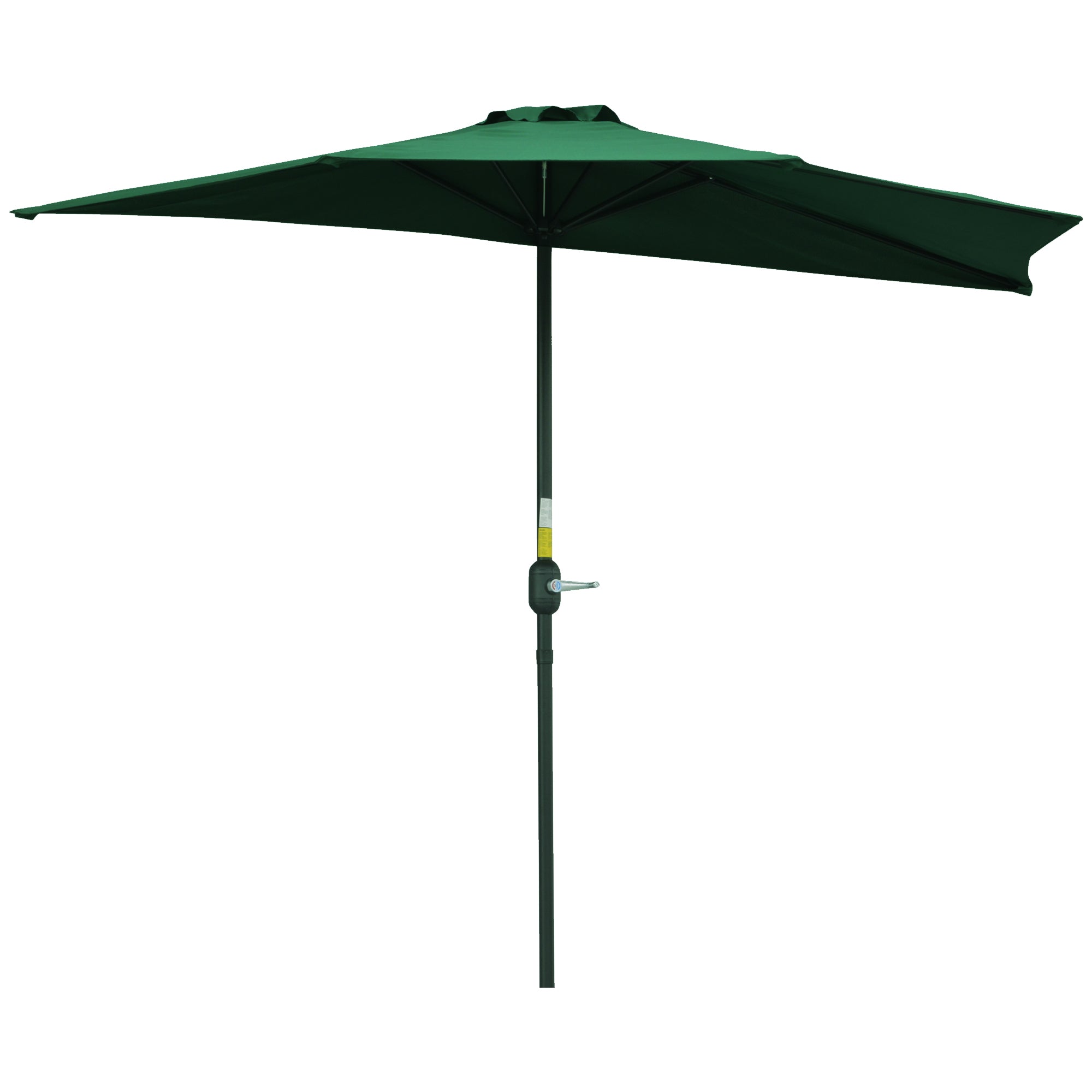 Half Umbrella - Balcony Umbrella 5 Metal Ribs 2.93 x 1.5 x 2.49 m High Density Polyester Green