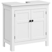Under Sink Cabinet Modern Bathroom Vanity Unit with Adjustable Shelf and Magnetic Doors 60x30x60 cm White