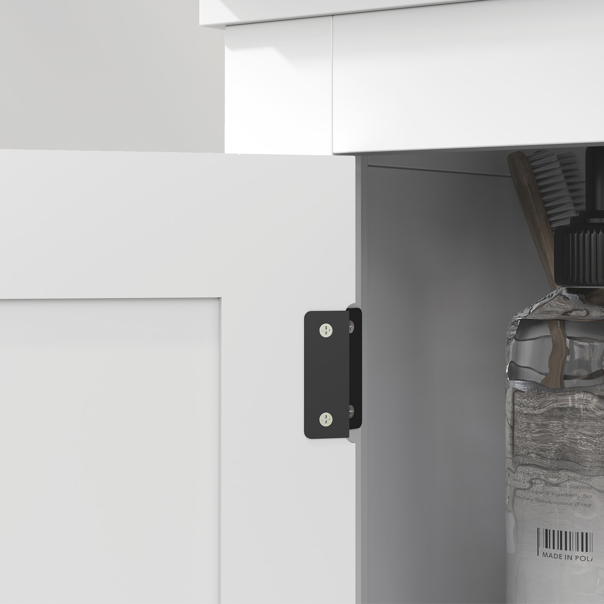 Under Sink Cabinet Modern Bathroom Vanity Unit with Adjustable Shelf and Magnetic Doors 60x30x60 cm White