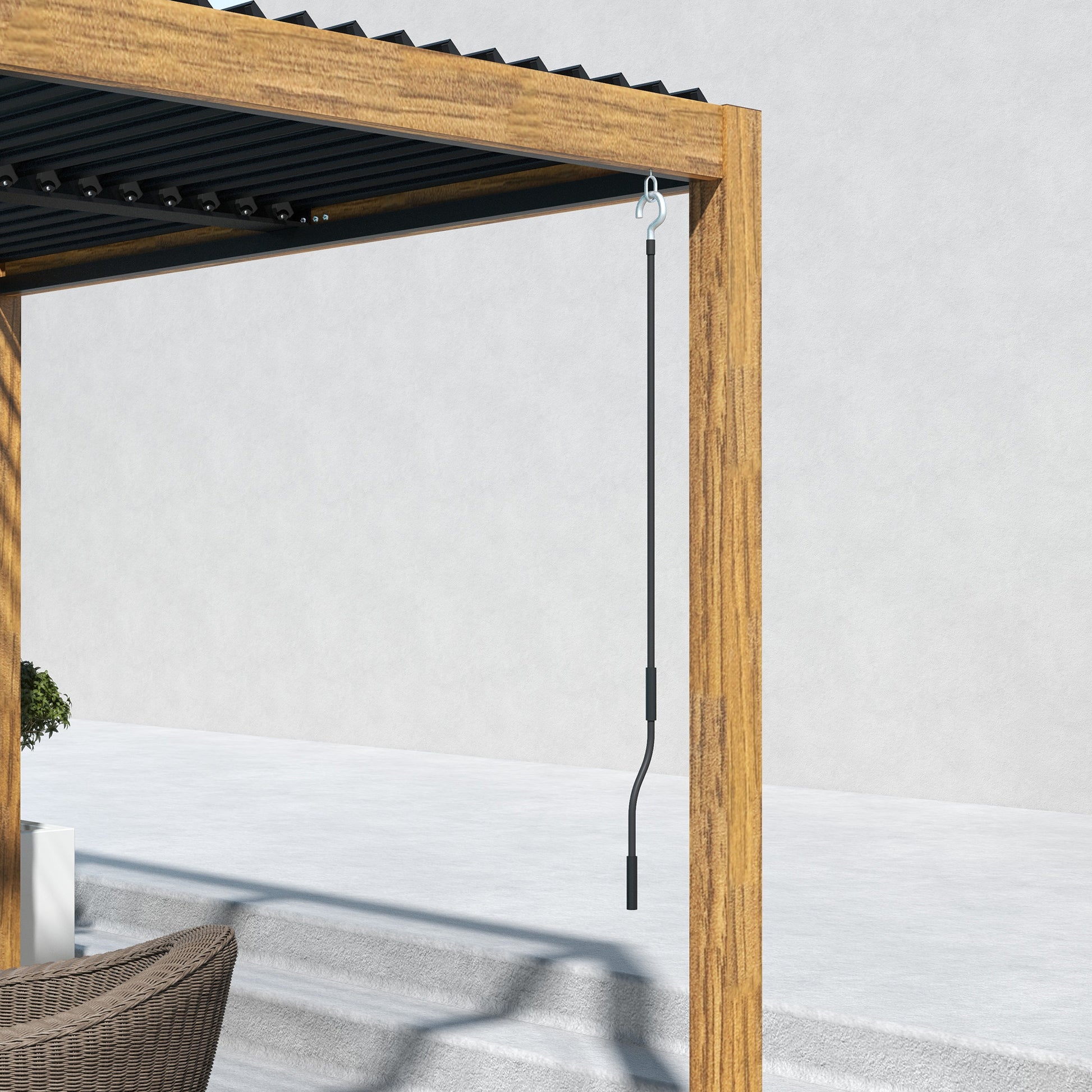 Pergola, approx. 3 x 3 m Pavilion, Garden Pavilion, UV Protection, Patio Cover with Adjustable Roof, for Yard, Balcony, Aluminum, Natural