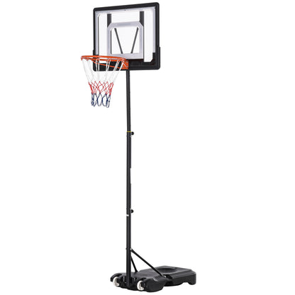 Basketball Stand with Wheels 83x55cm Backboard, Portable Basketball Hoop with Stand, adjustable Hoop Height 156 to 210 cm, Basketball System for Kids Teenagers, for Outdoor Use