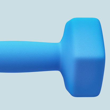 SPORTNOW Set of 2 Hexagonal Dumbbells 2x6kg in Metal and Plastic, Non-Slip Grip, 22x10x10 cm, Blue