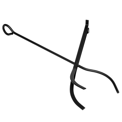 Metal Firewood Rack 40 x 30 x 74.5 cm Log Storage Helper Steel Frame up to 100kg Firewood Stand Outdoor Wood Rack Firewood Storage for Garden Patio Outside Black