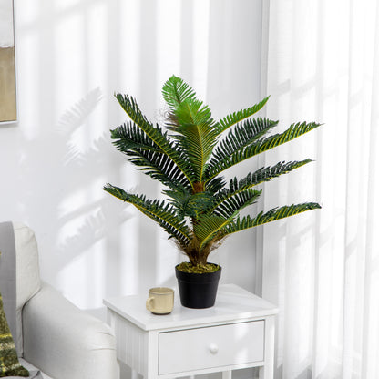 Artificial Palm Tree Plant 85 cm with 18 Large Realistic Leaves Pot Included