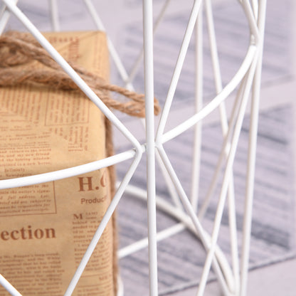 Round Coffee Table 2-Piece Set Stackable Living Room Table Side Table with Removable Lid Nesting Table Coffee Table with Metal Frame for Living Room Natural+White