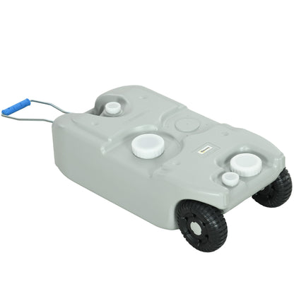 40 L Wastewater Roll Tank Wastewater Tank Motorhome Roll Tank with Handle, Camping Water Canister with Tap, Portable Multi-Purpose Canister, HDPE, Grey