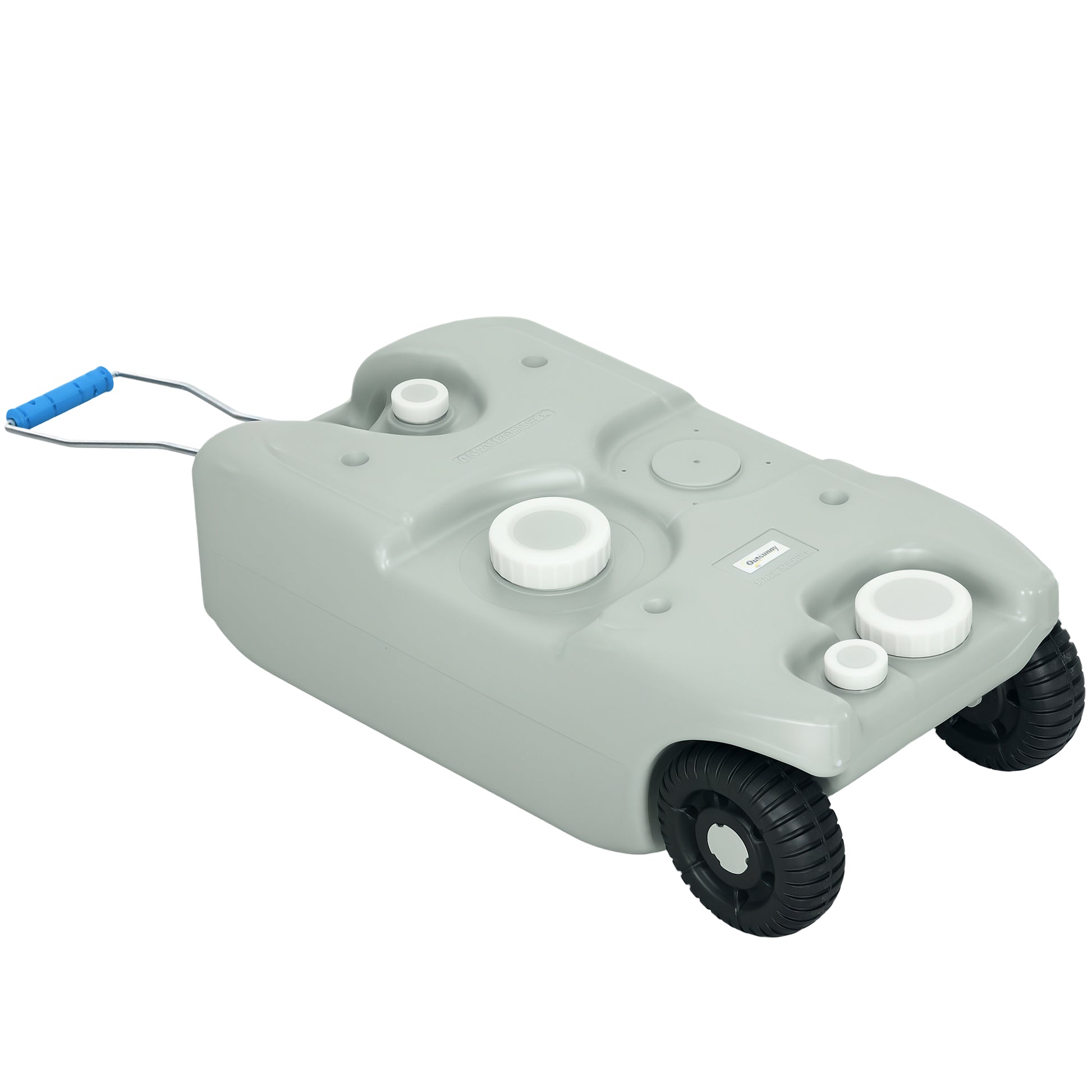 40 L Wastewater Roll Tank Wastewater Tank Motorhome Roll Tank with Handle, Camping Water Canister with Tap, Portable Multi-Purpose Canister, HDPE, Grey