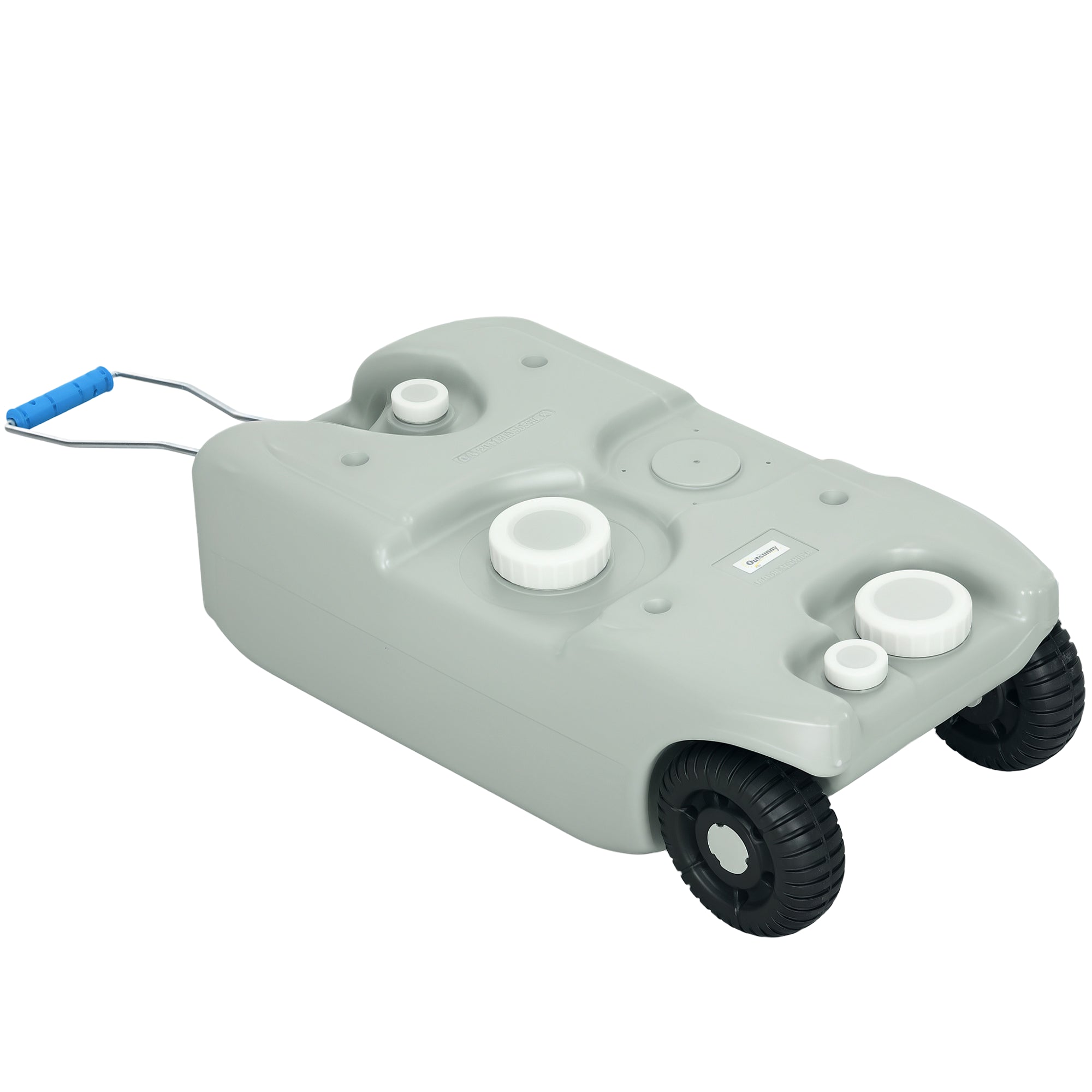 40 L Wastewater Roll Tank Wastewater Tank Motorhome Roll Tank with Handle, Camping Water Canister with Tap, Portable Multi-Purpose Canister, HDPE, Grey