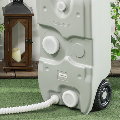 40 L Wastewater Roll Tank Wastewater Tank Motorhome Roll Tank with Handle, Camping Water Canister with Tap, Portable Multi-Purpose Canister, HDPE, Grey
