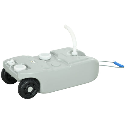 40 L Wastewater Roll Tank Wastewater Tank Motorhome Roll Tank with Handle, Camping Water Canister with Tap, Portable Multi-Purpose Canister, HDPE, Grey