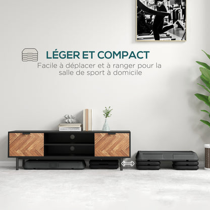 SPORTNOW Adjustable Height 3 Levels Aerobic Fitness Stepper 10/15/20 cm Non-Slip Plastic Surface, Gray