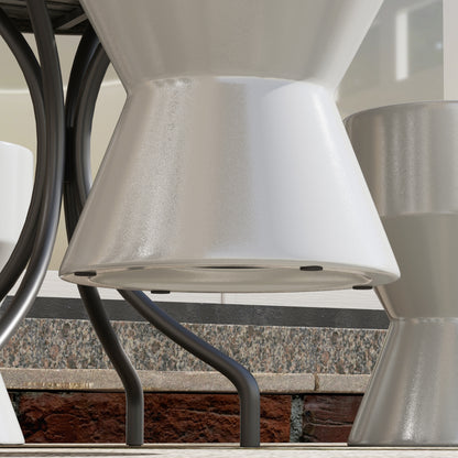 Ceramic Stool 120kg Capacity Ø33 x 45.5 cm Weatherproof Garden Stool in Hourglass Shape Side Table Plant Stand Footrest for Indoor Outdoor Camping Garden Balcony Light Gray