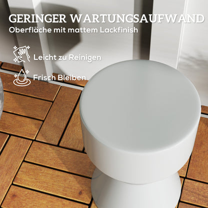 Ceramic Stool 120kg Capacity Ø33 x 45.5 cm Weatherproof Garden Stool in Hourglass Shape Side Table Plant Stand Footrest for Indoor Outdoor Camping Garden Balcony Light Gray