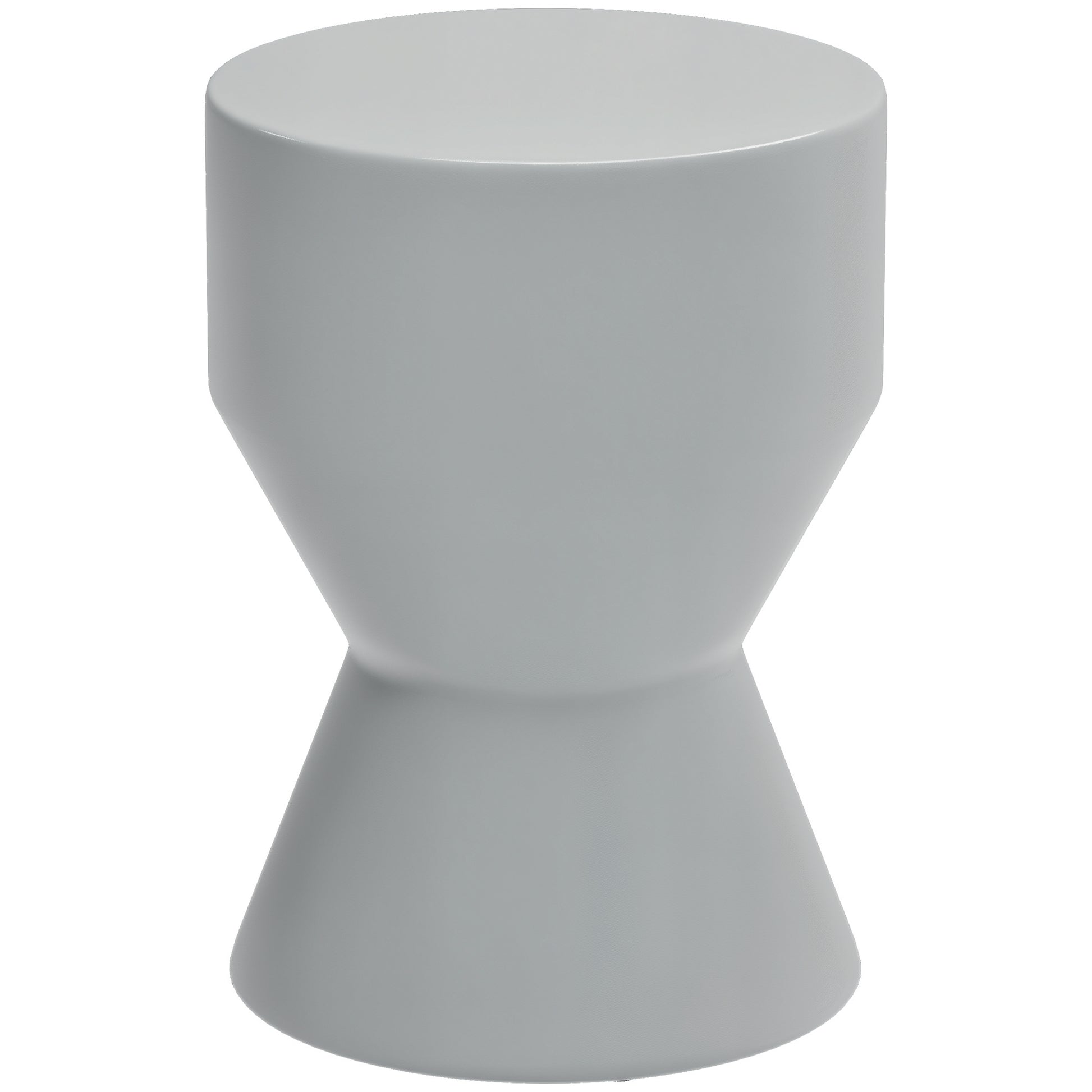 Ceramic Stool 120kg Capacity Ø33 x 45.5 cm Weatherproof Garden Stool in Hourglass Shape Side Table Plant Stand Footrest for Indoor Outdoor Camping Garden Balcony Light Gray