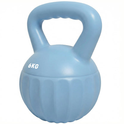 SPORTNOW 6 kg (13.2 lb) Sand-Filled Kettlebell — Blue, Non-Slip Handle, Stable Base — Home Strength Training