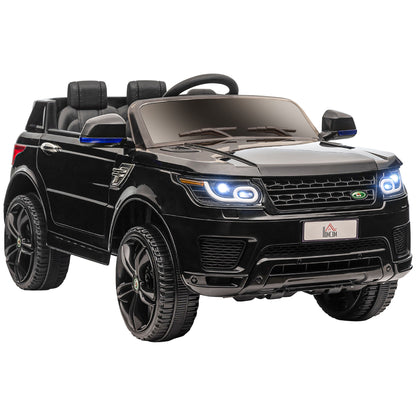 Kids Electric Car 12V Children's Vehicle with 2.4 GHz Remote Control, 2 Motors, Kids Car with Soft Start, Horn, Headlights, Electric Vehicle 5 km/h, for 3-5 Years Old Kids, Black