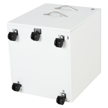 Office Drawer with Wheels Filing Cabinet with 2 Drawers Key and Hanging Rail Office Study Modern Design 40x45.5x52.5 cm White