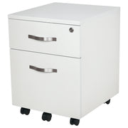 Office Drawer with Wheels Filing Cabinet with 2 Drawers Key and Hanging Rail Office Study Modern Design 40x45.5x52.5 cm White