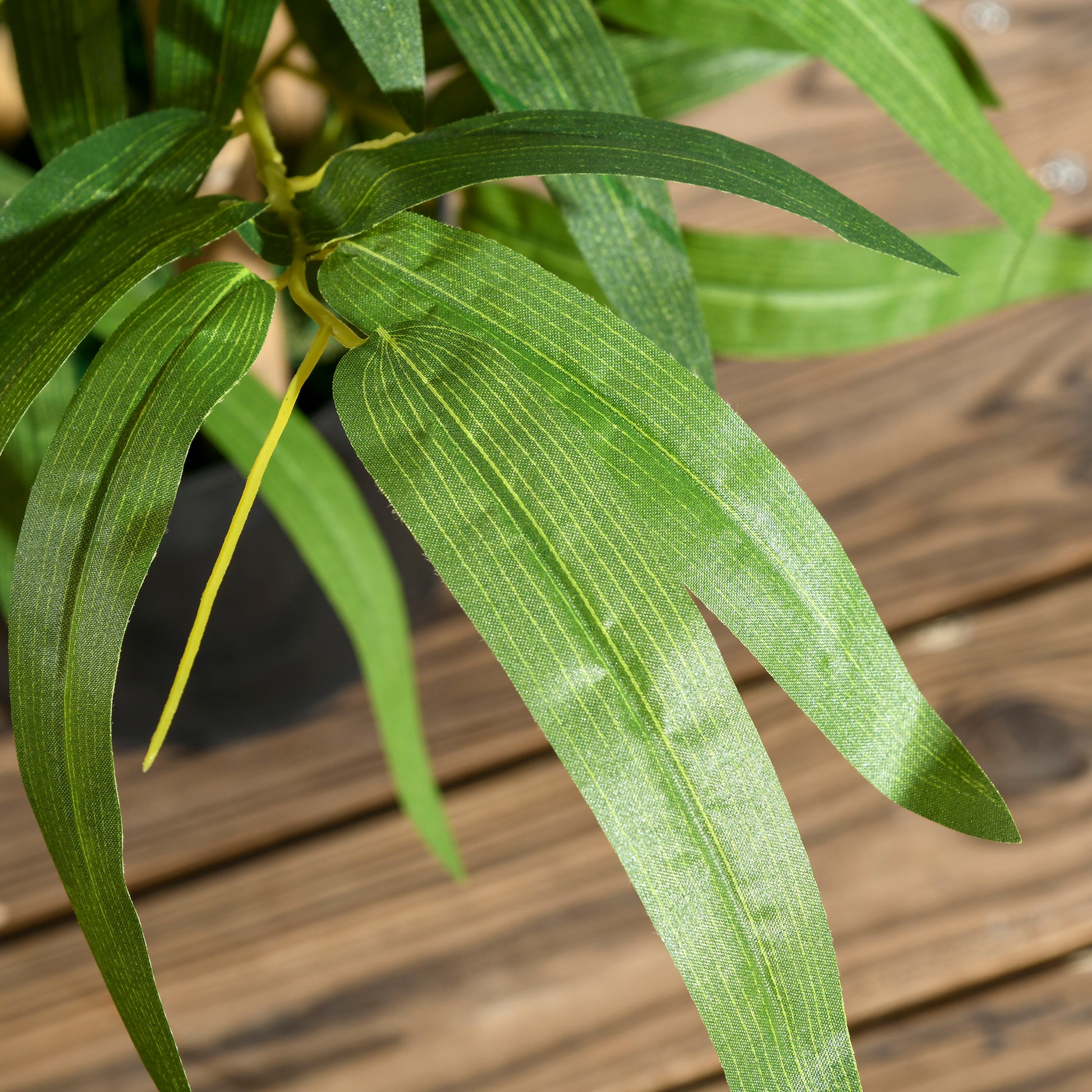 Artificial Bamboo Decorative Plant Height 60 cm - Trunk branches lichen leaves highly realistic pot included black green