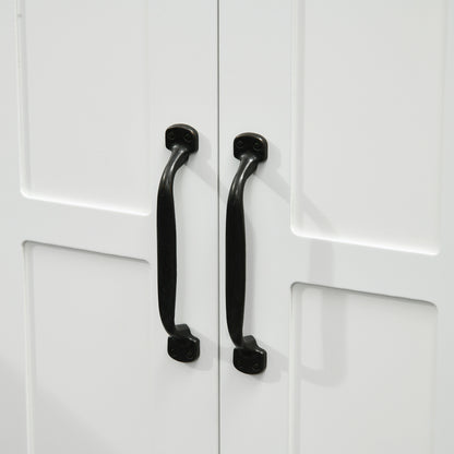 Under Sink Bathroom Cabinet with Double Door and Adjustable Shelf Load 20 kg 60x30x60 cm White