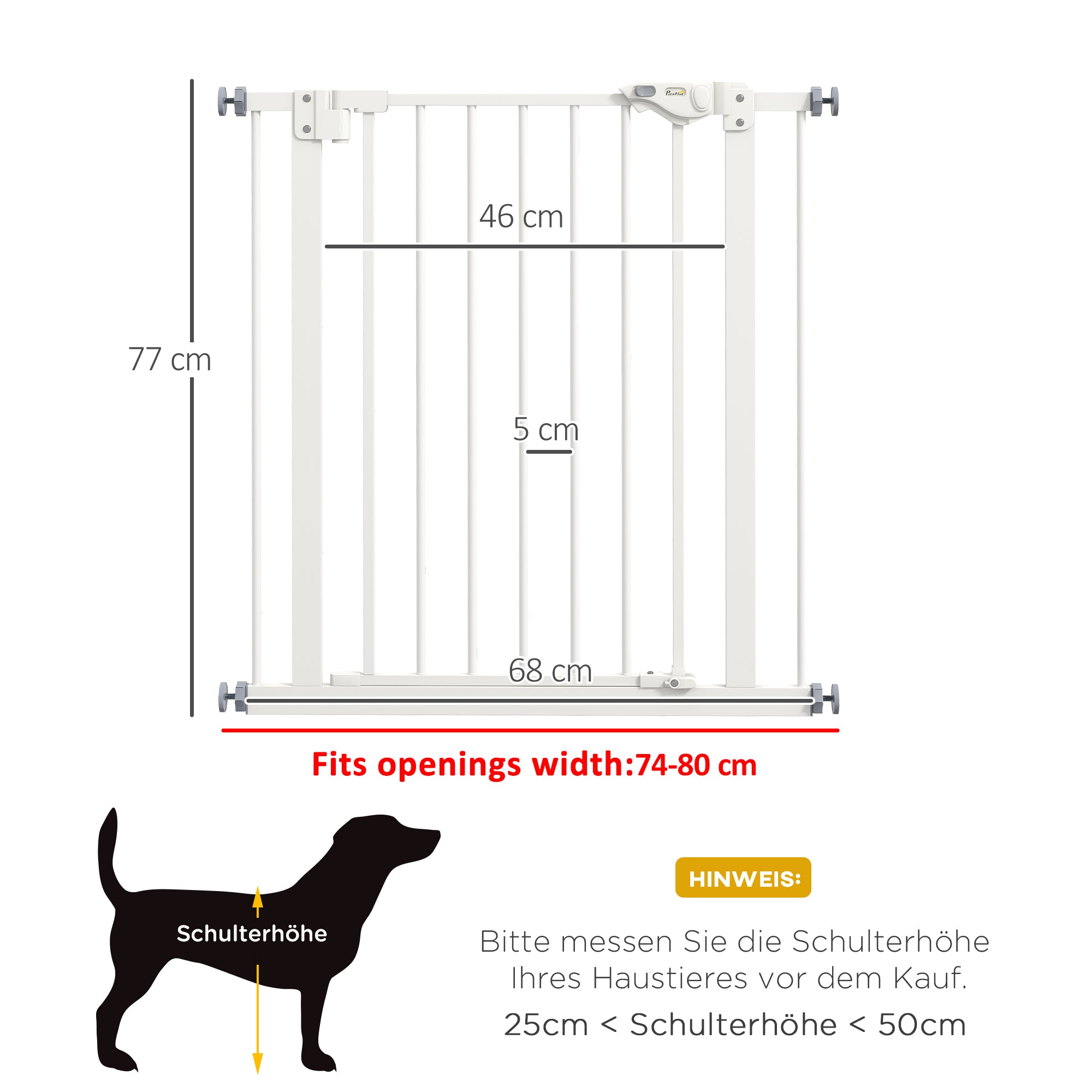 Door Guard Stair Guard Door Guard without Drilling Stair Guard for Widths 74-80 cm Swivel Metal White