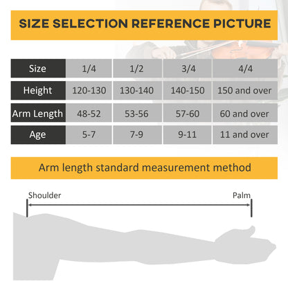 Full-size 4/4 Violin with Case, Tuner, Shoulder Rest, Bow, Rosin, Spare Strings, and Cloth Spruce Plywood and Maple