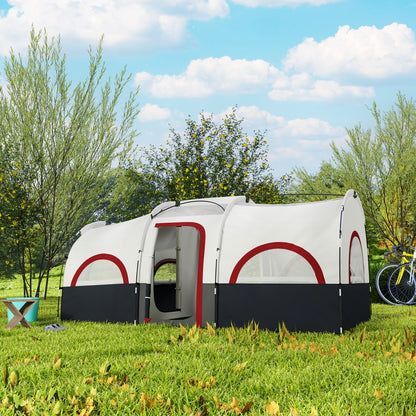 Family Tunnel Camping Tent for 4-6 People Waterproof 3000 mm Foldable Camping Tent with 2 Bedrooms Hiking Bag 171.26x98.82x76.77 inches Dark Gray and White