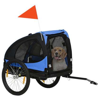 Foldable Dog Trailer for Bicycles, Quick Release, Water-Resistant, Oxford Fabric, Steel Frame, 140 x 71 x 83 cm, Blue