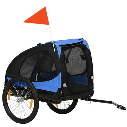 Foldable Dog Trailer for Bicycles, Quick Release, Water-Resistant, Oxford Fabric, Steel Frame, 140 x 71 x 83 cm, Blue
