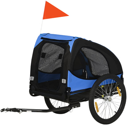 Foldable Dog Trailer for Bicycles, Quick Release, Water-Resistant, Oxford Fabric, Steel Frame, 140 x 71 x 83 cm, Blue