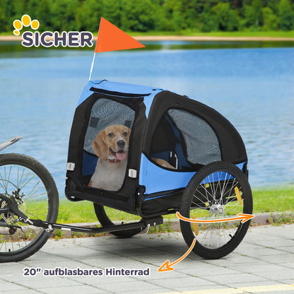 Foldable Dog Trailer for Bicycles, Quick Release, Water-Resistant, Oxford Fabric, Steel Frame, 140 x 71 x 83 cm, Blue