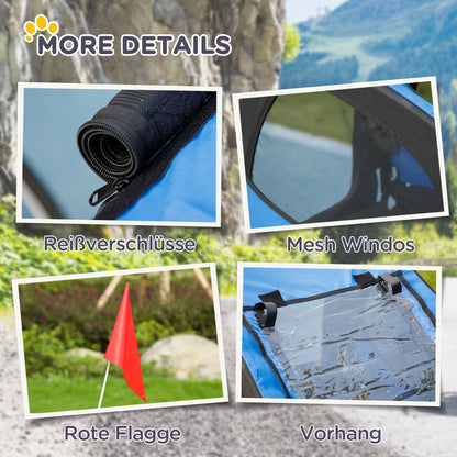 Foldable Dog Trailer for Bicycles, Quick Release, Water-Resistant, Oxford Fabric, Steel Frame, 140 x 71 x 83 cm, Blue