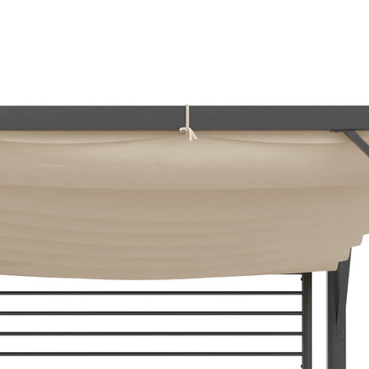 Pavilion, Pergola with Adjustable Fabric Roof, Party Tent, Canopy, Polyester, Beige, 300 x 280 x 238 cm