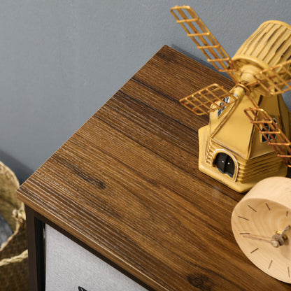 8-Drawer Chest of Drawers, Folding Fabric Drawer Storage Unit - Black Steel Frame - 100 x 30 x 78 cm