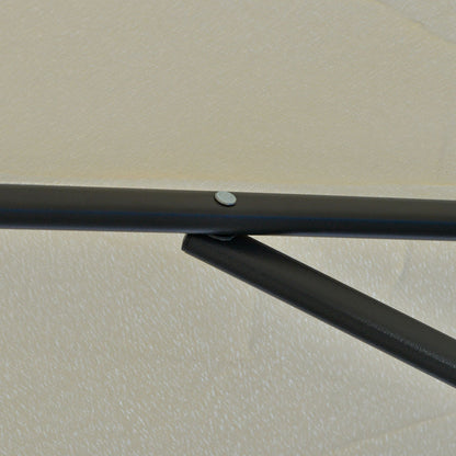 Offset Patio Umbrella Ø293 cm (9.6 ft) with Crank, Cross Base — Water-Resistant, Wind-Resistant, UV Protection, Cream