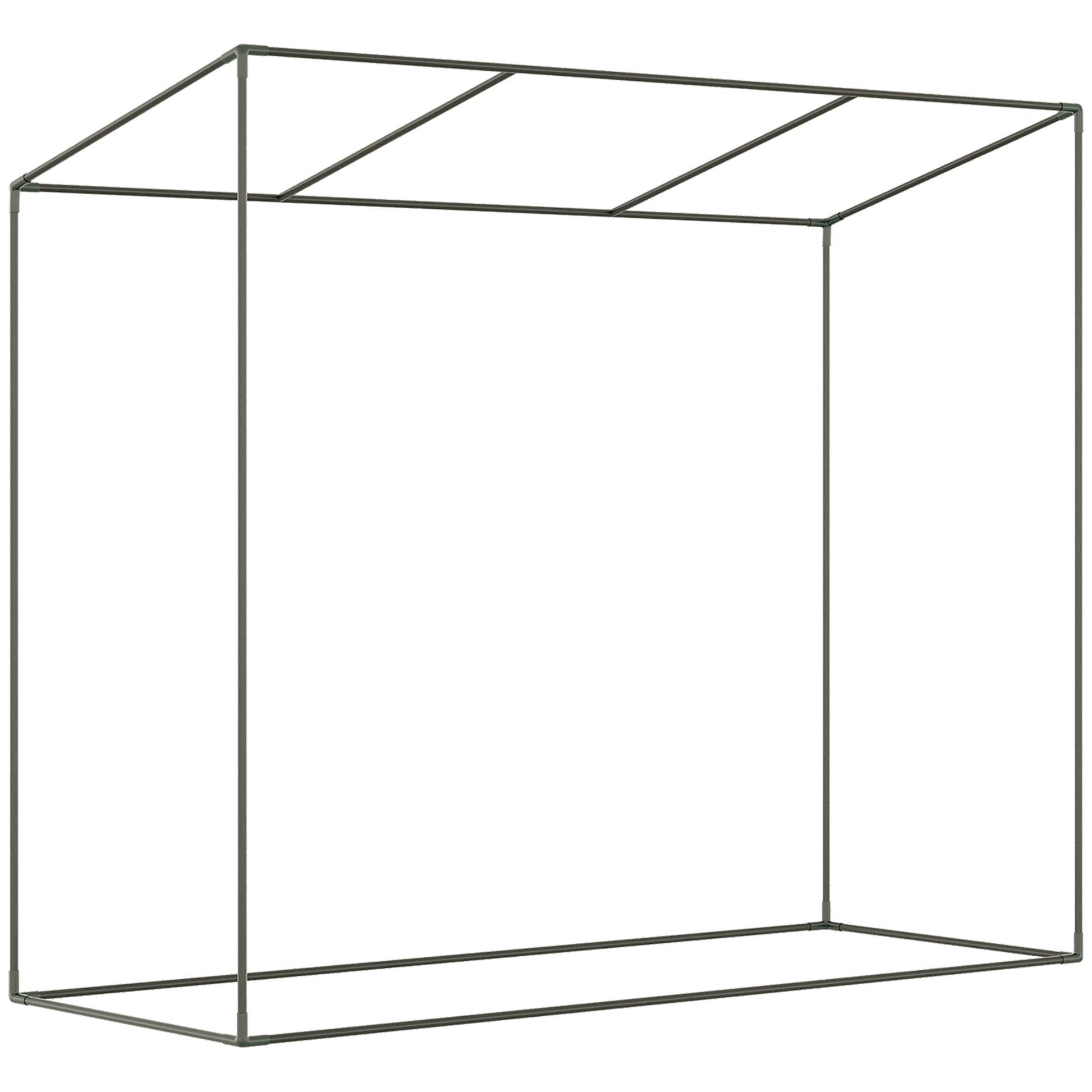 Small Garden Greenhouse Outdoor Greenhouse with Windows and Steel Frame Greenhouse for Growing Tomatoes Plants Flowers 200x76x168 cm White