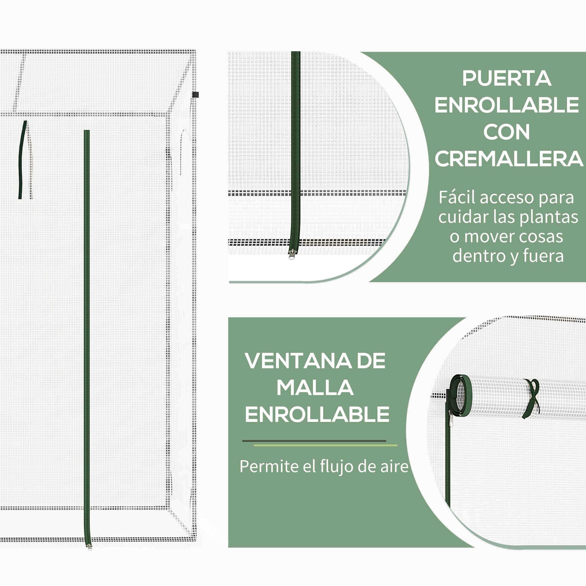 Small Garden Greenhouse Outdoor Greenhouse with Windows and Steel Frame Greenhouse for Growing Tomatoes Plants Flowers 200x76x168 cm White