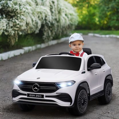 Kids Electric Car Mercedes-Benz EQA 12V Battery-Powered Car with Remote Control Music Horn Speed 3-8 km/h for Kids 3-8 Years White 111.5x69x52.5 cm