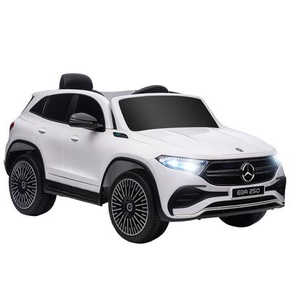 Kids Electric Car Mercedes-Benz EQA 12V Battery-Powered Car with Remote Control Music Horn Speed 3-8 km/h for Kids 3-8 Years White 111.5x69x52.5 cm