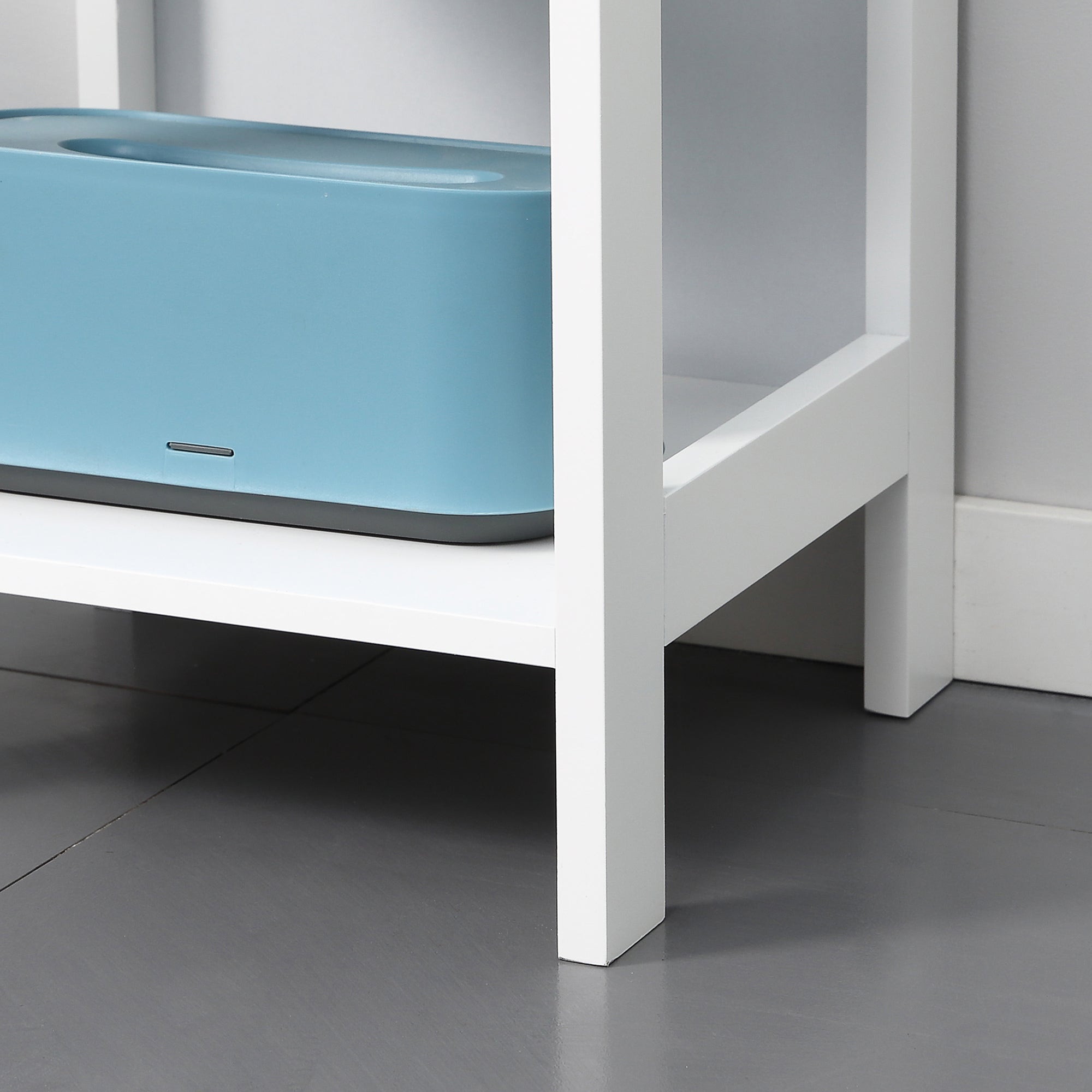 5-Tier Bathroom Floor Shelf Storage Stand for Kitchen Living Room Bedroom Modern Style Anti-Tip 30 kg Capacity 30x30x140 cm White